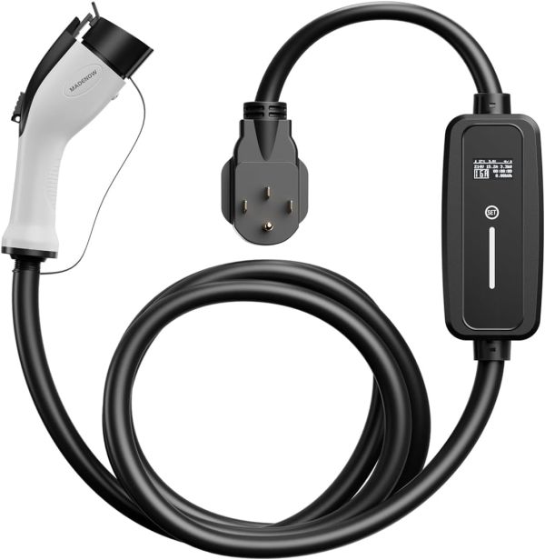 Level 2 EV Charger, 100-270V 32A Portable Electric Car Charger with 16ft Charging Cable, NEMA 14-50plug Electric Vehicle Charging Stations Works with J1772 EVs and PHEVs for Home and Outdoor