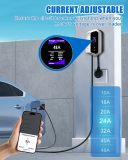 Level 2 EV Charger 48 Amp - Smart Display, RFID Card, Electric Car Charger EVSE SAE J1772, NEMA 14-50 Plug,26ft Cable, WiFi APP Enabled Electric Car Charger, 240V Electric Vehicle Charging Stations