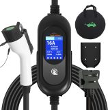 EV Charger Level 1 & 2 16 Amp EV Charging Station Includes NEMA5-15P & 6-20 Plug, Compatible with J1772 Electric Cars Household Travel Travel Portable Charger