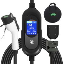 EV Charger Level 1 & 2 16 Amp EV Charging Station Includes NEMA5-15P & 6-20 Plug, Compatible with J1772 Electric Cars Household Travel Travel Portable Charger