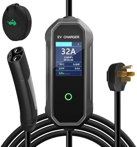 32Amp Level 2 Tesla Electric Vehicle Charger,110-250V Electric Car Charger, NACS EV Charger NEMA 14-50 Plug,18.5ft Extension Cord,EV Charger for Tesla Models 3/Y/S/
