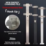 EV Charger Pedestal Outdoor, Electric Vehicle Charging Stations, New Energy Vehicle Charging Pile, Charging Column, EV Charge Stand, Charging Pillar, Corrosion Resistance(Black)
