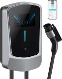 Level 2 EV Charger 48 Amp: 240V Electric Vehicle Charging Stations - 25ft Cable J1772 car Connector - Enabled Electric Car Charger Outdoor&Indoor - With Smart Display WiFi 5-15P to14-50R adapter cable
