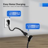 Level 1-2 EV Charger (16 Amp 110-240V 25ft Cable), Portable Electric Vehicle Charger with NEMA 6-20 Plug NEMA 5-15 Adapter,Plug-in Home EV Charging Station for SAE J1772 Evs