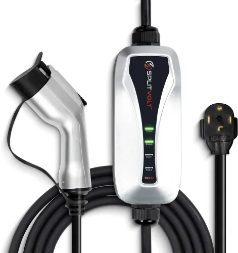 NEMA 14-30 Level 2 Portable EV Charger 24 Amp, 220-240 Volt, 26ft Cable, Electric Vehicle Charger Plug-in EV Charging Station with, J1772 Plug, Fastest 30 Amp Circuit NEC-Safe Charging