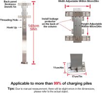 EV Charger Pedestal Outdoor, Electric Vehicle Charging Stations, New Energy Vehicle Charging Pile, Charging Column, EV Charge Stand, Charging Pillar, Corrosion Resistance(Black)