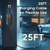 Level 1-2 EV Charger,120V-240V,16A,NEMA 5-15 & 6-20 Plug,25FT Extension Cord,ETL & FCC Listed, Portable Electric Vehicle Charging Station for SAE J1772 Evs
