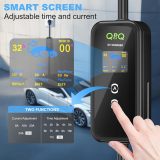 QPQ Level 1-2 EV Charger 32Amp Portable Level 1&2 EV Charger for Home Level 2 Electric Car Charger with 25FT NEMA 14-50 Plug-in Electric Vehicle Charging Stations