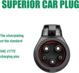 40A 20 Feet EV Charger Extension Cord for J1772 Electric Vehicle Charging Stations Black
