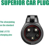 32A 20 Feet EV Charger Extension Cord for J1772 Electric Vehicle Charging Stations Black