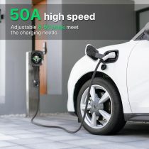 EV Charger 50 Amps, Smart Screen Level 2 Charging Station with WiFi, 240V J1772 Home Electric Vehicle Charger NEMA 14-50 Plug or Hardwire, APP Controlled Car Charger for All EVs