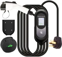 Level 2 EV Charger (50 Amp, 240V, NEMA 14-50P) with 25FT Cord, Adjustable Portable Electric Vehicle Charging Station for SAE J1772 Cars, Fast and Convenient for Indoor/Outdoor, UL Certified