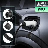 Morec EV Charger Level 1 15A 110V Portable Electric Car Charger NEMA5-15P SAE J1772 6M (20FT) Home Electric Vehicle Charging Station