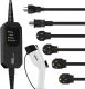 Level 1&Level 2 EV Charger with Five adapters, 16A, 100-240V, 25FT, Portable Electric Vehicle Charger, Fast EV Home Charging Station