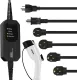 Level 1&Level 2 EV Charger with Five adapters, 16A, 100-240V, 25FT, Portable Electric Vehicle Charger, Fast EV Home Charging Station