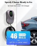 Level 2 EV Charger 48 Amp - 4.3inch Smart Display, RFID Card, 25ft Cable, Outdoor/Indoor, Hardwired EV Charger Level 2, WiFi Enabled Electric Car Charger, 240V Electric Vehicle Charging Stations