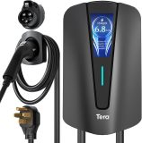 Tera Home EV Wall Charger: UL Listed Pure Copper 20FT Charging Cable    Level 2 Electric Vehicle Charging Station with Cable Holder up to 32A 240V, Easy Installation Q8