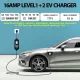 EV Charger Level 1+2, 16Amp 110V/240V Portable Level 1 Level 2 Electric Vehicle Charging Station with NEMA 6-20 Plug & NEMA 5-15 Adapter for J1772 Electric Cars