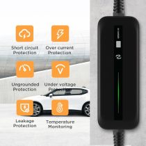 BESENERGY 15A EV Charger, Level 1+2 J1772 EVSE 20ft Home 110V-240V IP65 Portable Charge Station Compatible with All EV Cars.(Black)