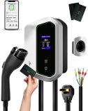 Level 2 EV Charger 48 Amp - Smart Display, RFID Card, Electric Car Charger EVSE SAE J1772, NEMA 14-50 Plug,26ft Cable, WiFi APP Enabled Electric Car Charger, 240V Electric Vehicle Charging Stations