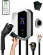 Level 2 EV Charger 48 Amp - Smart Display, RFID Card, Electric Car Charger EVSE SAE J1772, NEMA 14-50 Plug,26ft Cable, WiFi APP Enabled Electric Car Charger, 240V Electric Vehicle Charging Stations