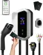 Level 2 EV Charger 48 Amp - Smart Display, RFID Card, Electric Car Charger EVSE SAE J1772, NEMA 14-50 Plug,26ft Cable, WiFi APP Enabled Electric Car Charger, 240V Electric Vehicle Charging Stations