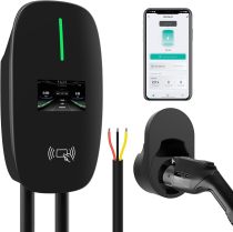 Level 2 EV Charger Station with Smart Display 48 Amp 11.5KW 26ft EV Charging Cable Hardwired Smart Electric Vehicle Charging Station RFID Card 4G/WiFi/BT Connection EV & Plug-in Hybrid for SAE J1772