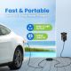 EV+ Level 2 EV Charger, 16A Portable Electric Vehicle Charging Station, SAE J1772 EV Charging Cable 25-Ft with NEMA 6-20 Plug, EVSE Travel Case, Home EV Charging Station