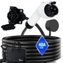 Tera EV Charger J1772 Extension Cable: ETL Certified 22 ft 40A Cord with Carrying Bag Strap 110V - 240V for Level 1 & 2 Charging Station Suitable for All SAE J1772 Type 1 Electric Vehicle