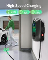Level 2 EV Charger 48 Amp, Hardwired EV Charger Level 2, APP Control, Adjustable Current, Delay Timer, 25ft Cable, 240V J1772 Charger, EV Chargers for Home Level 2, FCC & ETL Certified, LCD Display