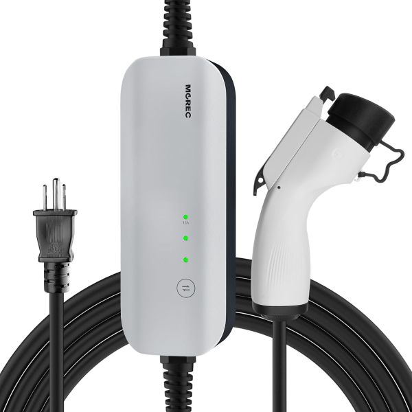 Morec EV Charger Level 1 15A 110V Portable Electric Car Charger NEMA5-15P SAE J1772 6M (20FT) Home Electric Vehicle Charging Station