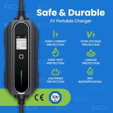 EV+ Level 2 EV Charger, 16A Portable Electric Vehicle Charging Station, SAE J1772 EV Charging Cable 25-Ft with NEMA 6-20 Plug, EVSE Travel Case, Home EV Charging Station