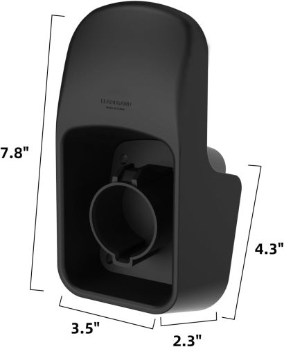 SKYFISH Non Rusting EV Charger Holder - Premium Wall-Mounted SAE J1772 Holster for Electric Vehicle Charging Cable Management,Nozzle Holster Dock with Screws Outdoor/Indoor (Holder & Organizer, Black)