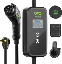 QPQ Level 1-2 EV Charger 32Amp Portable Level 1&2 EV Charger for Home Level 2 Electric Car Charger with 25FT NEMA 14-50 Plug-in Electric Vehicle Charging Stations