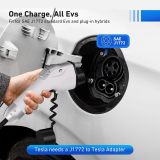 Level 1-2 EV Charger (16 Amp 110-240V 25ft Cable), Portable Electric Vehicle Charger with NEMA 6-20 Plug NEMA 5-15 Adapter,Plug-in Home EV Charging Station for SAE J1772 Evs