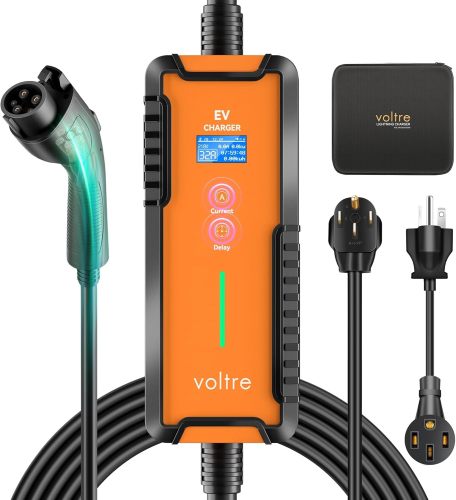 Voltre M2 Level 1 & 2 EV Charger for Tesla & EVs | 25 Ft MAX Cable | 8-32A | 110-240V Portable Electric Car Fast Charger |14-50, 5-20 Plug | Electric Vehicle Charger for J1772 Evs