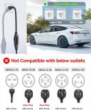 Portable Level 1/2 EV Charger for Tesla, 16Amp NACS Car Charger with 110V-240V, 25FT Extension Cable, NEMA 6-20 Plug, NEMA 5-15 Adapter, Home Mobile Wall Connector EV Charging Station for Tesla Cars