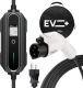 EV+ Level 2 EV Charger, 16A Portable Electric Vehicle Charging Station, SAE J1772 EV Charging Cable 25-Ft with NEMA 6-20 Plug, EVSE Travel Case, Home EV Charging Station