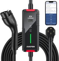 AVAPOW Level 2 EV Charger, Up to 40amp (240V) with App Control, 25ft Portable Electric Vehicle Charging, Set Current, Delay Charging, NEMA 14-50 Plug, Electric Car Charger Fit for J1772 EVs