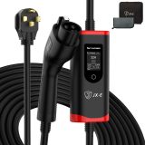 JX-E Level 2 EV Charger, Nema 14-50 Plug EV Chargers 32Amp 240V Home EV Level 2 Portable Charger for All SAE J1772 EVs, FCC and ROHS Certified Electric Vehicle Charging Station, 25FT