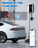 Level 2 EV Charger 48 Amp - Smart Display, RFID Card, Electric Car Charger EVSE SAE J1772, NEMA 14-50 Plug,26ft Cable, WiFi APP Enabled Electric Car Charger, 240V Electric Vehicle Charging Stations