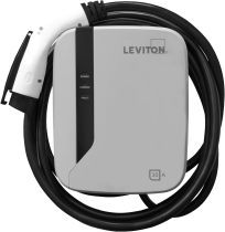 Leviton EVR30-B1C Level 2 Electric Vehicle Station, 30A, 208/240 VAC, 7.2kW Output, NEMA Type 3R, 18' Charging Cable, Hardwired, White