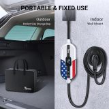 Tera Portable Electric Vehicle Charger: 7.6KW Type 2 EV Charger with 32 Amps 240V Adjustable Current 7m Charging Cable with Holder CEE 3-Phase Plug