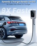 Level 2 EV Charger 48 Amp: 240V Electric Vehicle Charging Stations - 25ft Cable J1772 car Connector - Enabled Electric Car Charger Outdoor&Indoor - With Smart Display WiFi 5-15P to14-50R adapter cable