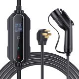 SBB Level 2 EV Charger, 32 Amp Adjustable NEMA 14-50 Extension Cord, 25ft Cable, 110V-240V Portable EV Charger with Dryer Plug Adapter, Electric Vehicle Charger Compatible with J1772 EV Cars