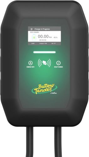 Battery Tender eCharge 40 AMP EV Charger - Level 2 Mounted Indoor Outdoor Fast Electric Vehicle Charging Station with Flexible 25ft Cable NEMA 14-50 - 022-3018-DL-WH