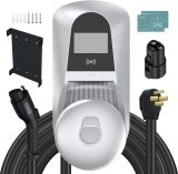 Level 2 Ev Charger up to 40Amp/ 240V, Electric Vehicle Charging Stations Compatible with J1772 EVs, NEMA 14-50 Plug with 23Ft Cable, UL Certified, Portable for Tesla Indoor/Outdoor, Grey