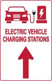 Electric Vehicle Charging Station Sign – Direction for EV Charging Station, Vivid Design Plus UV Protection to Last Longer, 3M Reflective(EGP) Rust-Free Aluminum at 18”x12” 0.063 