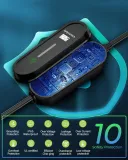 Level 2 EV Charger,Max 7.68KW, 21FT Portable EVSE,J1772 Charger, 8/10/13/16/32A Adjustable Plug-in EV Charger, with NEMA 14-50Plug&NEMA 5-15 Adapter, Home Electric Vehicle Charging Station