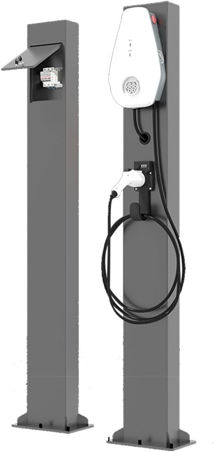 EV Charger Pedestal Outdoor, Charger Pedestal Base, Electric Vehicle Charging Stations, Electric Vehicle Pile, EV Charger Stand Holder, Floor Mounted, All Weather